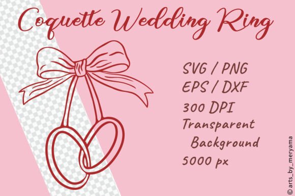 Charming Wedding Ring Design with Coquette Bow for Crafting