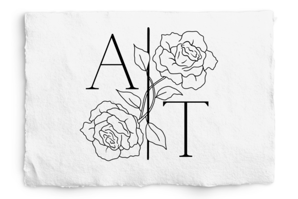 Elegant Rose Monogram Frame: A Wedding Design Essential