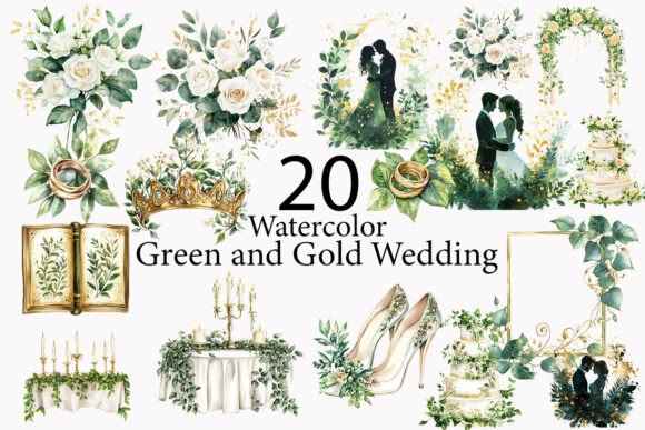 Green and Gold Wedding Sublimation: Designing with Elegance