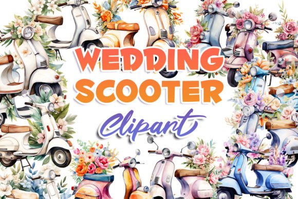 Infuse Italian Romance into Your Designs with Watercolor Scooter Art