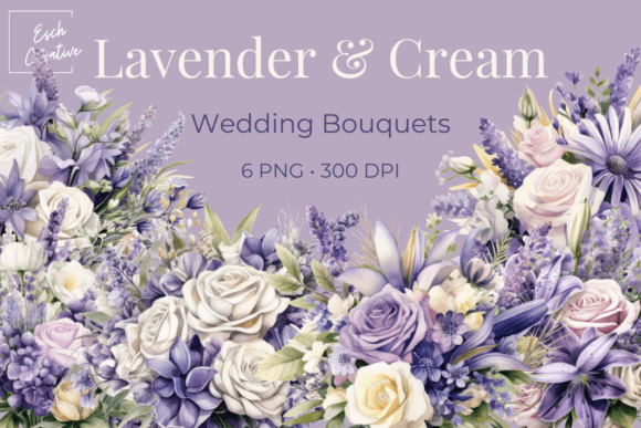 Lavender & Cream Wedding Bouquet Clipart: A Designer's Dream