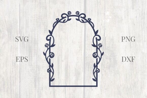 Rose Arch Vintage Wedding Frame SVG: Timeless Elegance for Your Designs