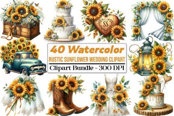 Rustic Watercolor Sunflower Wedding: A Design Asset for Effortless Charm