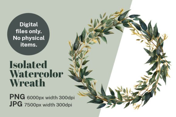 Sage Green Watercolor Wreath: A Design Asset for Modern Creators
