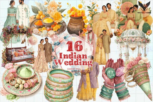Stunning Indian Wedding Clipart PNG for Every Celebration