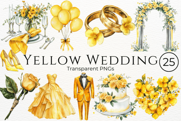 Sunny Hues: Elevate Your Designs with Yellow Watercolor Clipart