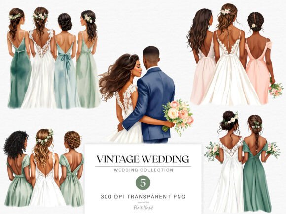 Watercolor Vintage Wedding Bride & Groom: A Designer's Guide