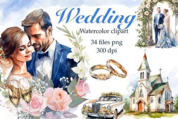 Watercolor Wedding Illustrations: A Digital Toolkit for Creatives