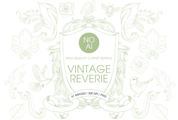 Whimsical Wedding Crests & Baroque Clipart for Creative Projects
