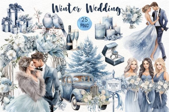 Winter Wedding Watercolor Sublimation: A Designer's Dream Asset